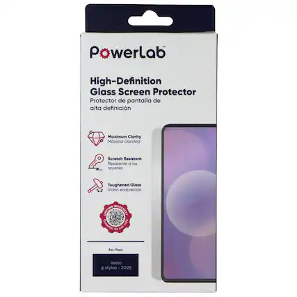 PowerLab High-Definition Glass Screen Protector
Protector de pantalla de alta definición
Maximum Clarity Máxima claridad
Scratch Resistant Resistente a los rayones
Toughened Glass Vidrio endurecido
LIFETIME WARRANTY Garantía por vida
For/Para moto g stylus - 2025