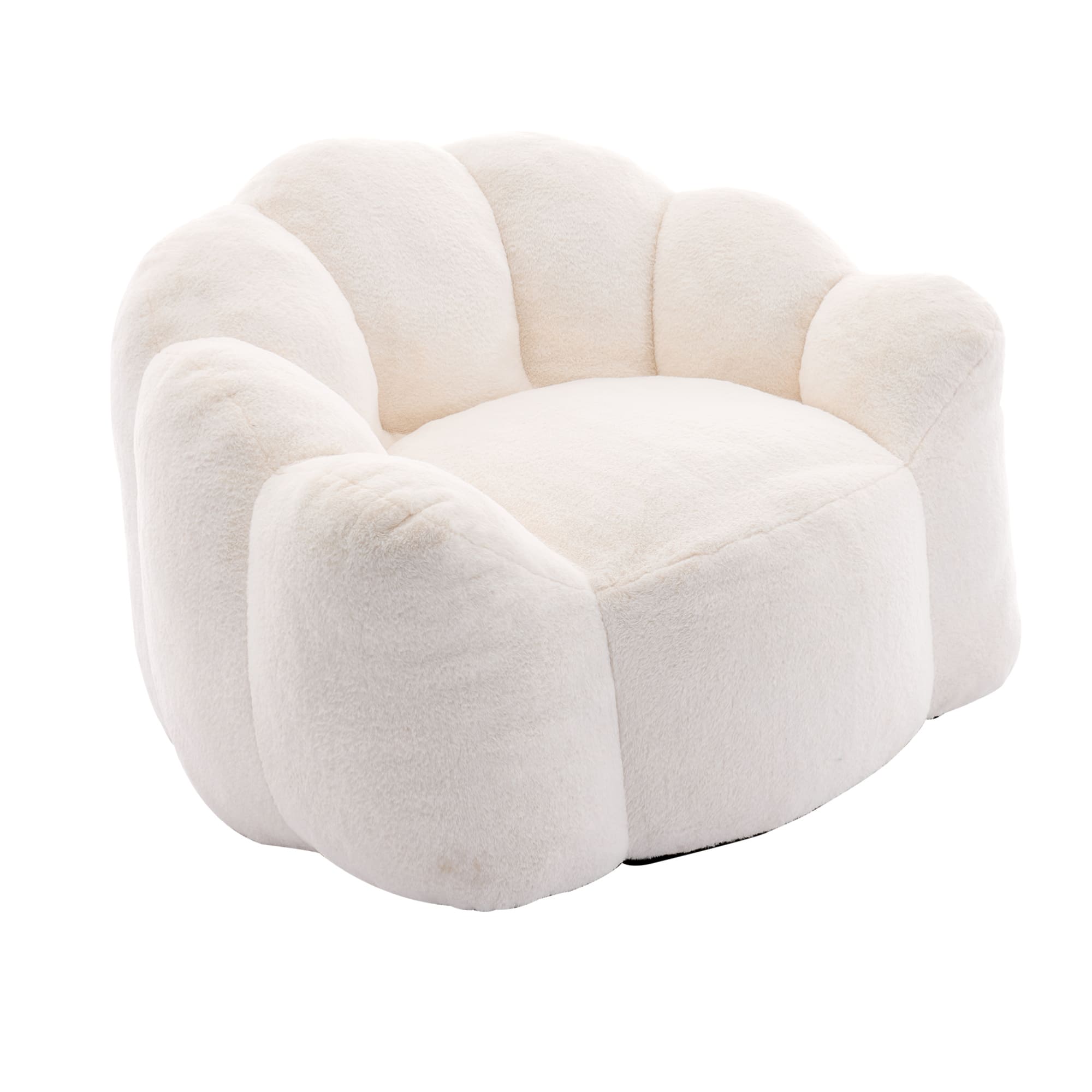 GOODSILO - Lotus Style Compression Sofa Bean Bag Chair with Pull Ring for Easy Mobility and No Assembly Required - White