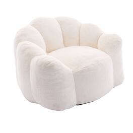 GOODSILO - Lotus Style Compression Sofa Bean Bag Chair with Pull Ring for Easy Mobility and No Assembly Required - White