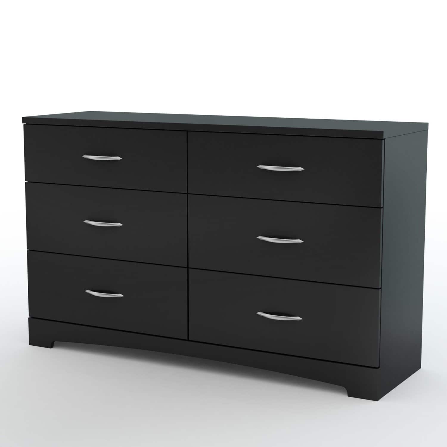 Hivvago - 6-Drawer Dresser for Contemporary Bedroom - Black
