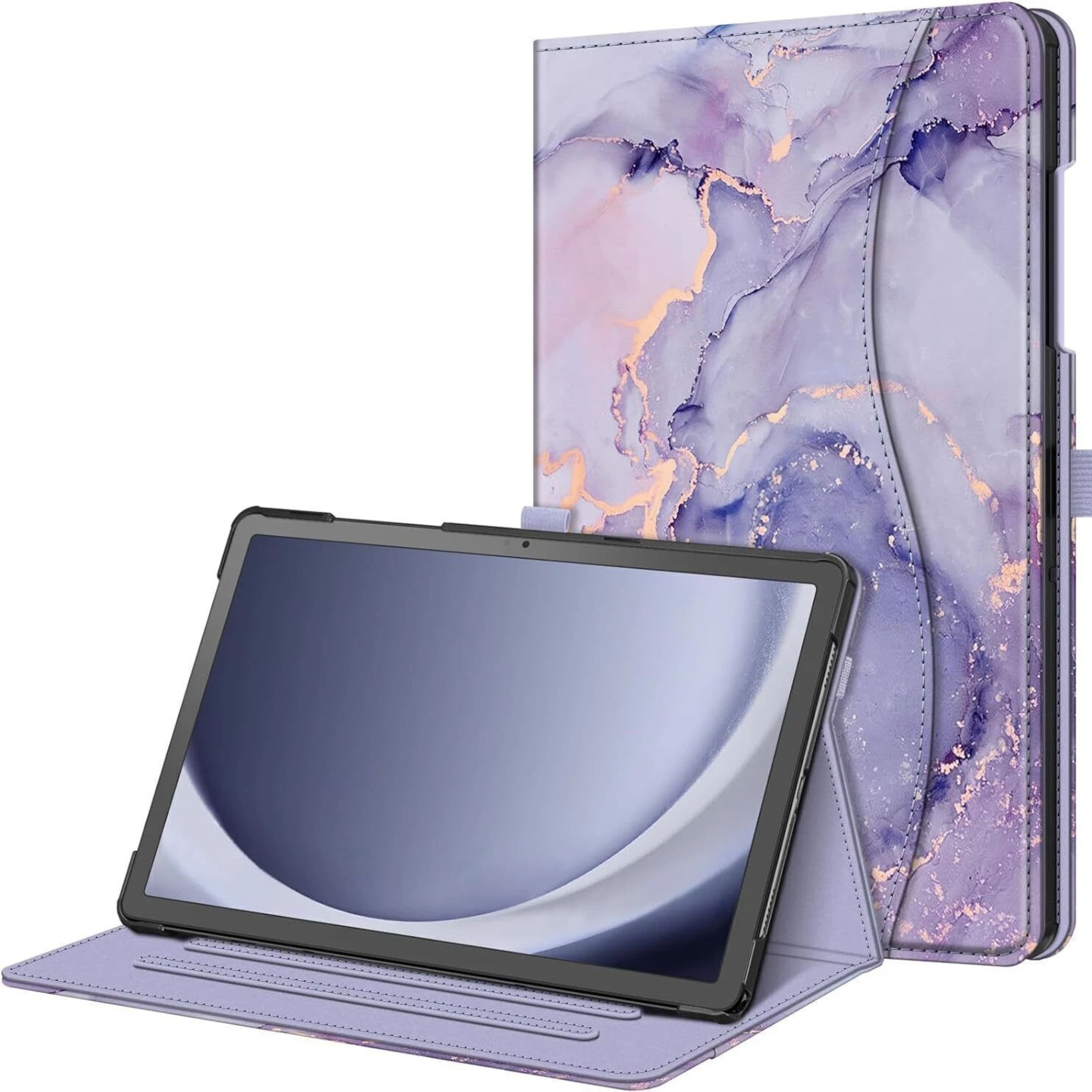 Front. Kitcheniva - Multi Angle Stand Protective Case Cover For 11'' Samsung Galaxy Tab A9+ Lilac Marble - Lilac Marble.
