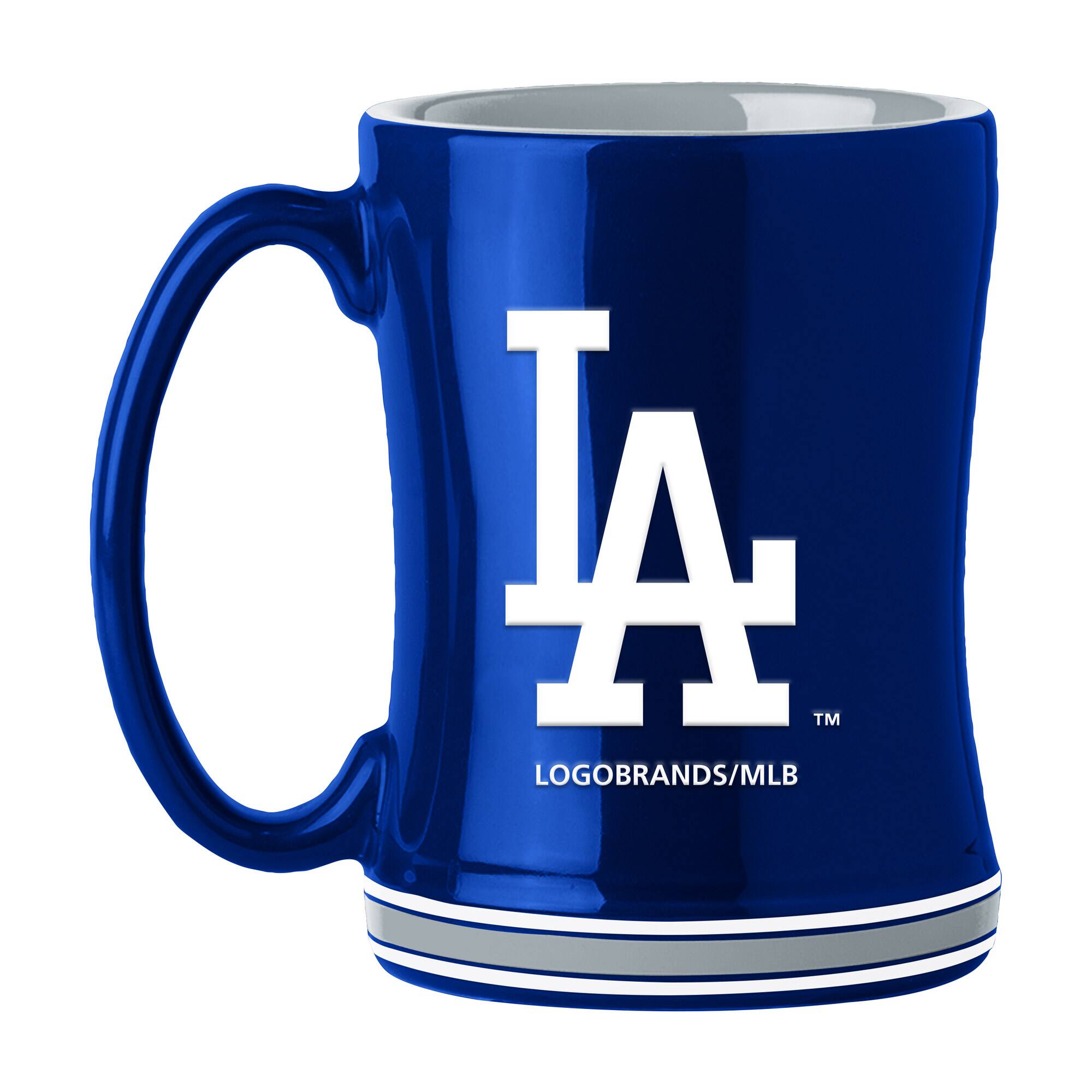 Front. Logo Brands - Los Angeles Dodgers 14oz. Relief Mug - Multicolor.