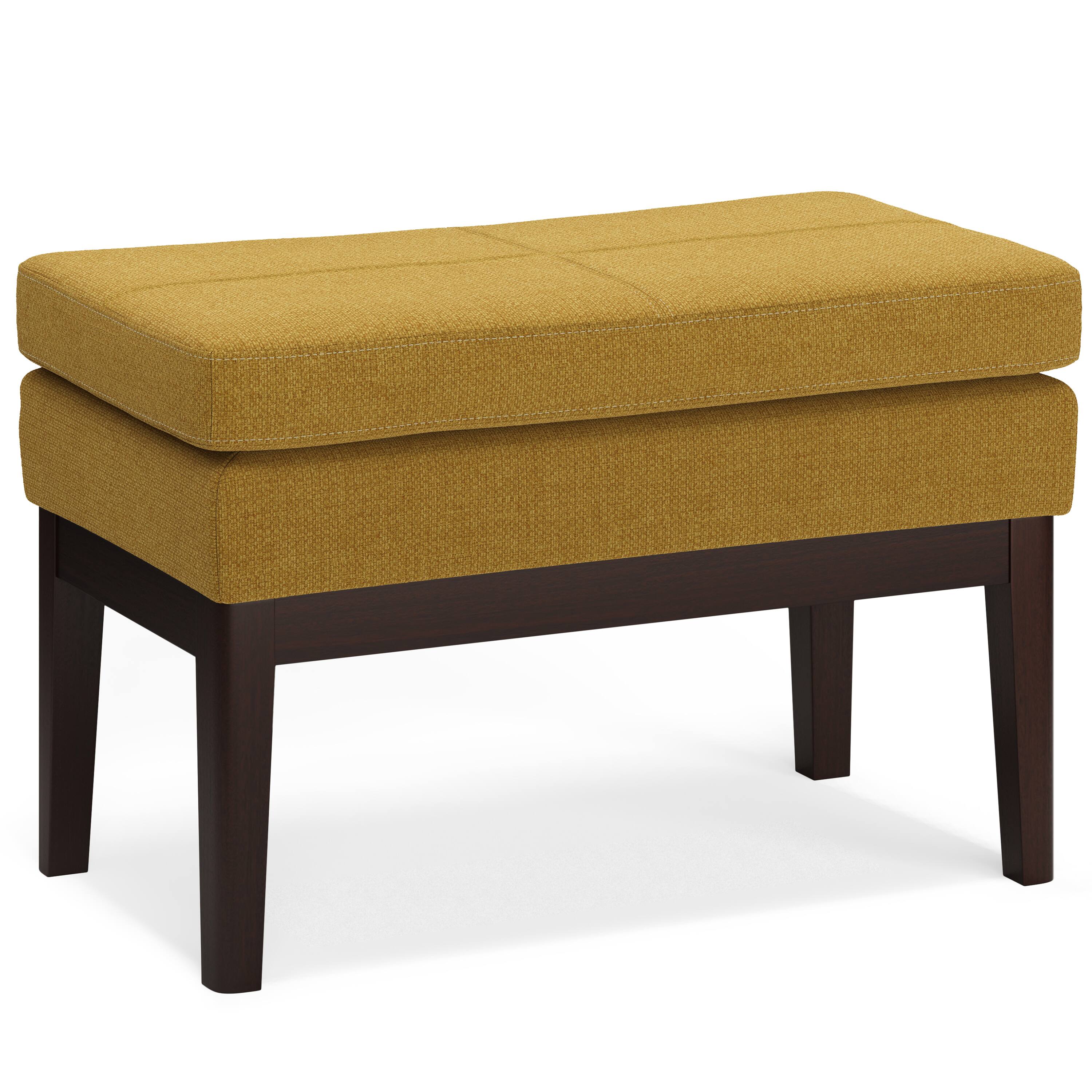 Front. Simpli Home - Carlson Small Ottoman Bench in Marigold - Marigold.