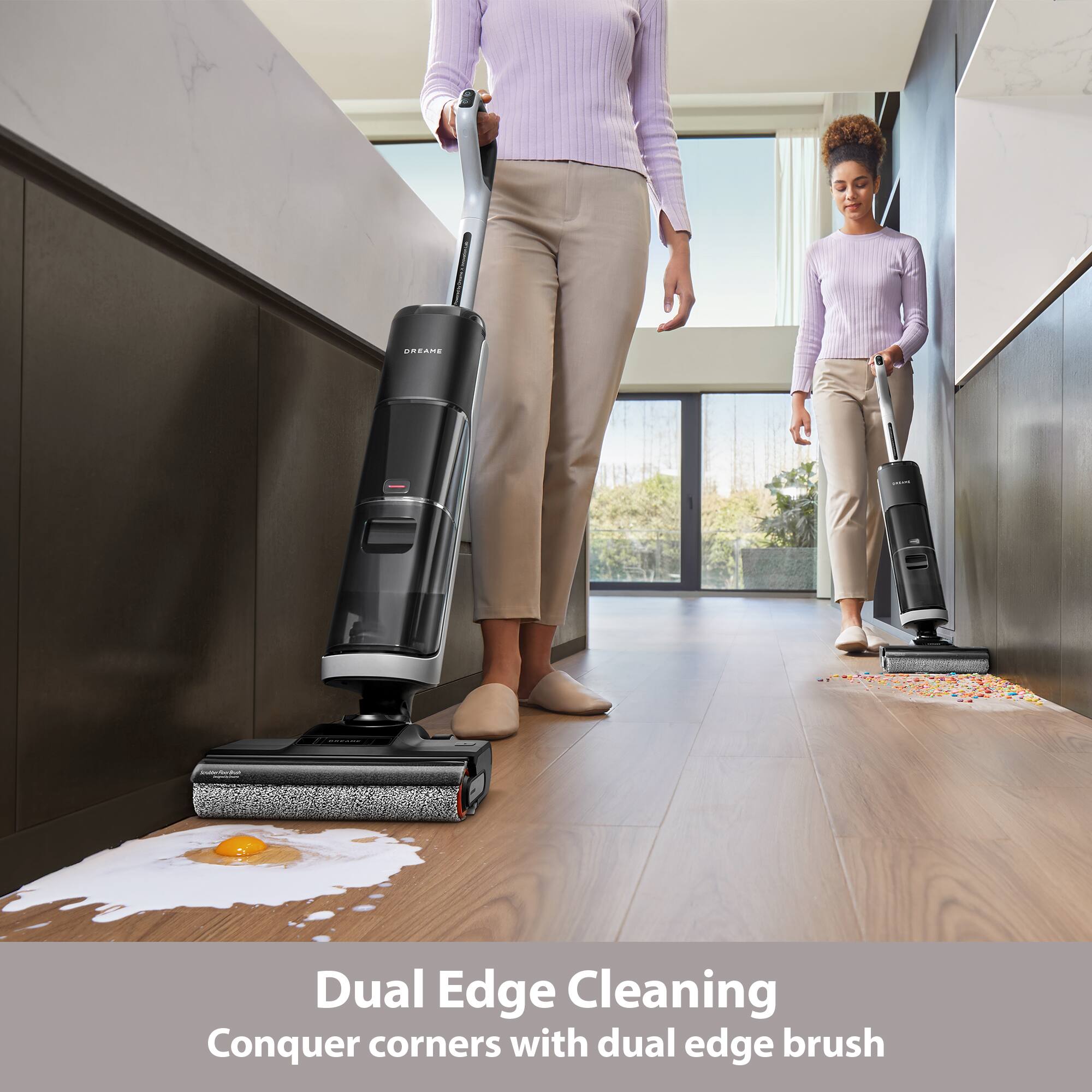 Dual Edge Cleaning
Conquer corners with dual edge brush