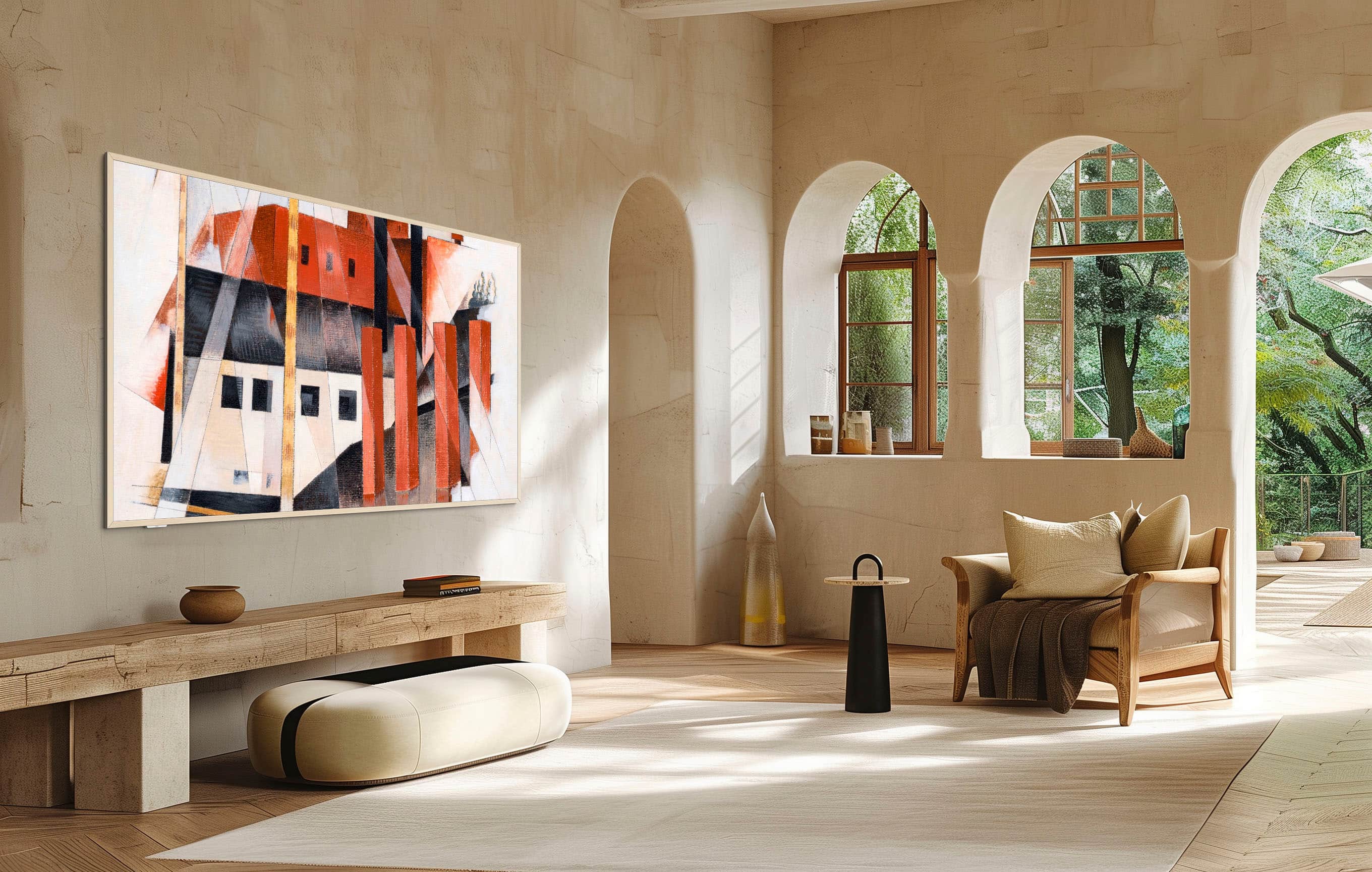 Alt View 28. TCL - 65" Class A300W NXTVISION Series 4K QLED Lifestyle TV with Ultra Matte Screen and Flush Wall Mount (2024) - White.