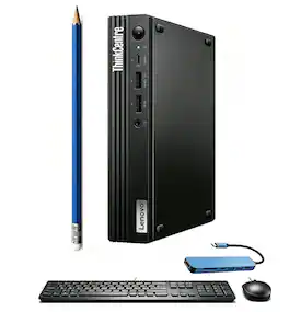 Lenovo - Upgraded - ThinkCentre M70q Gen 5 Desktop PC - Intel Core i5 1440T with 32GB Memory - 1TB SSD - Mouse - Keyboard - WiFi - Win 11Pro - Black