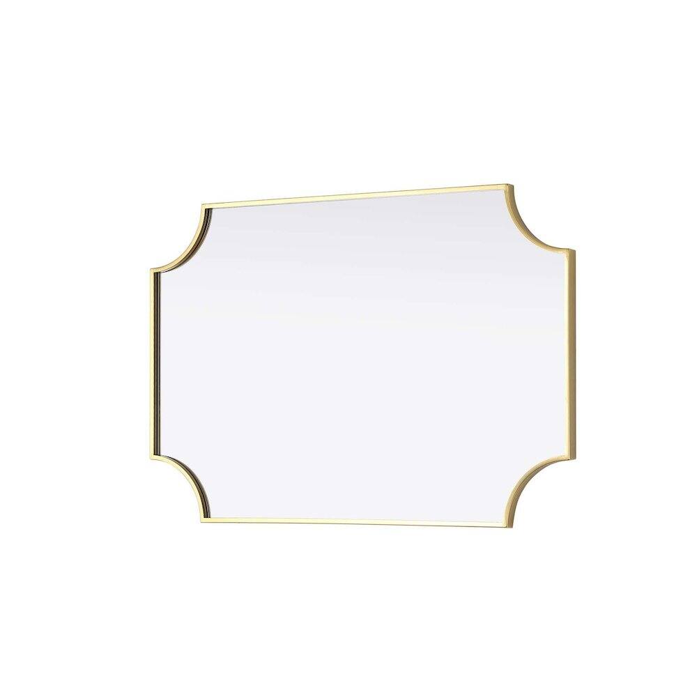 Left. Elegant Kitchen and Bath - Notched Metal Mirror 24x36 inch in Brass - Brass.