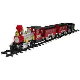 Northlight - 24-Piece Battery Operated Lighted and Animated Christmas Train Set with Sound - Red
