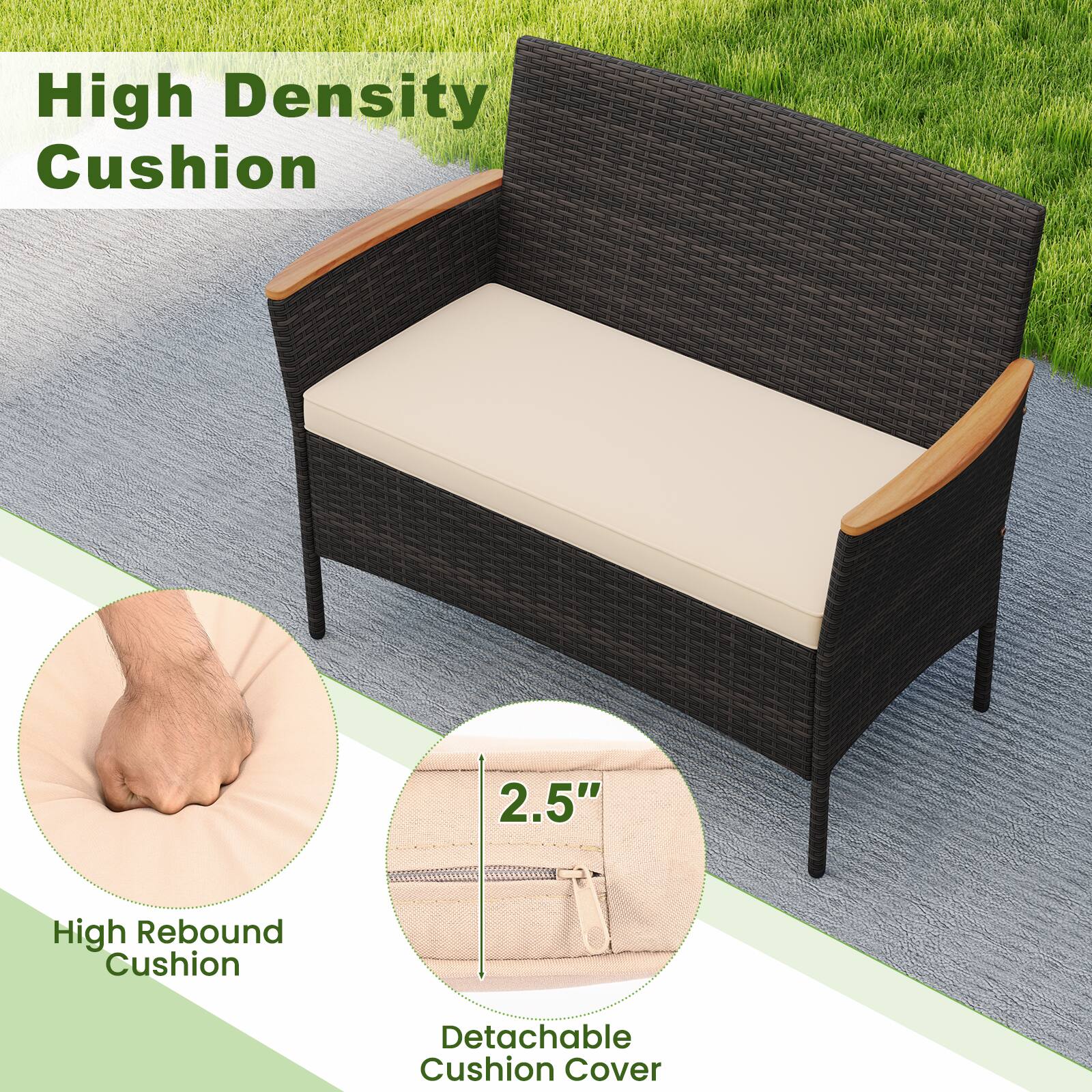 High Density Cushion, High Rebound Cushion, Detachable Cushion Cover