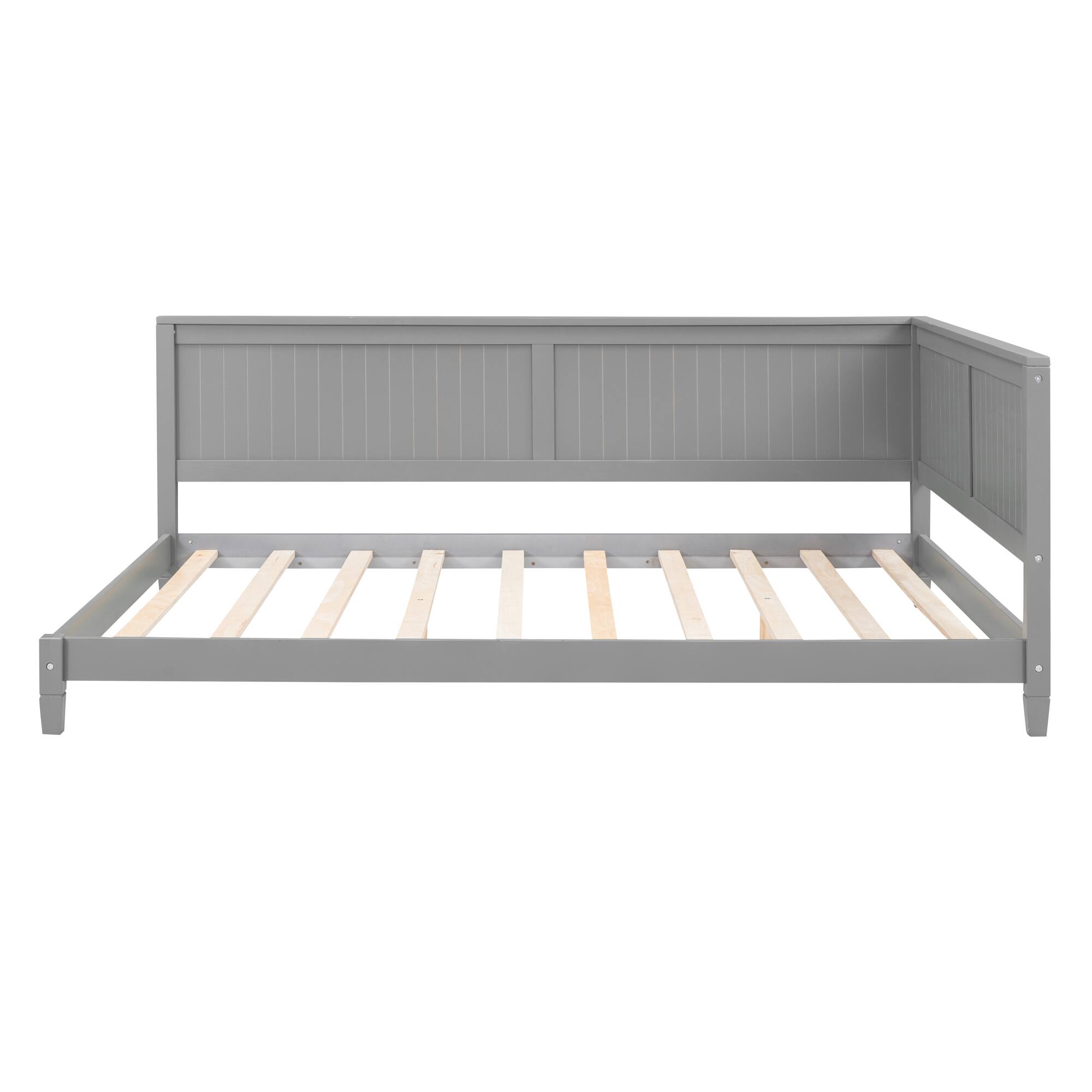 Alt View 1. Tiramisubest - Full Size Wood Daybed/Sofa Bed, Gray - Gray.
