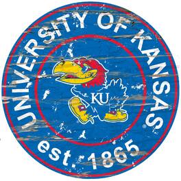 Fan Creations - Kansas Jayhawks 23.5" Distressed Round Sign - Multicolor