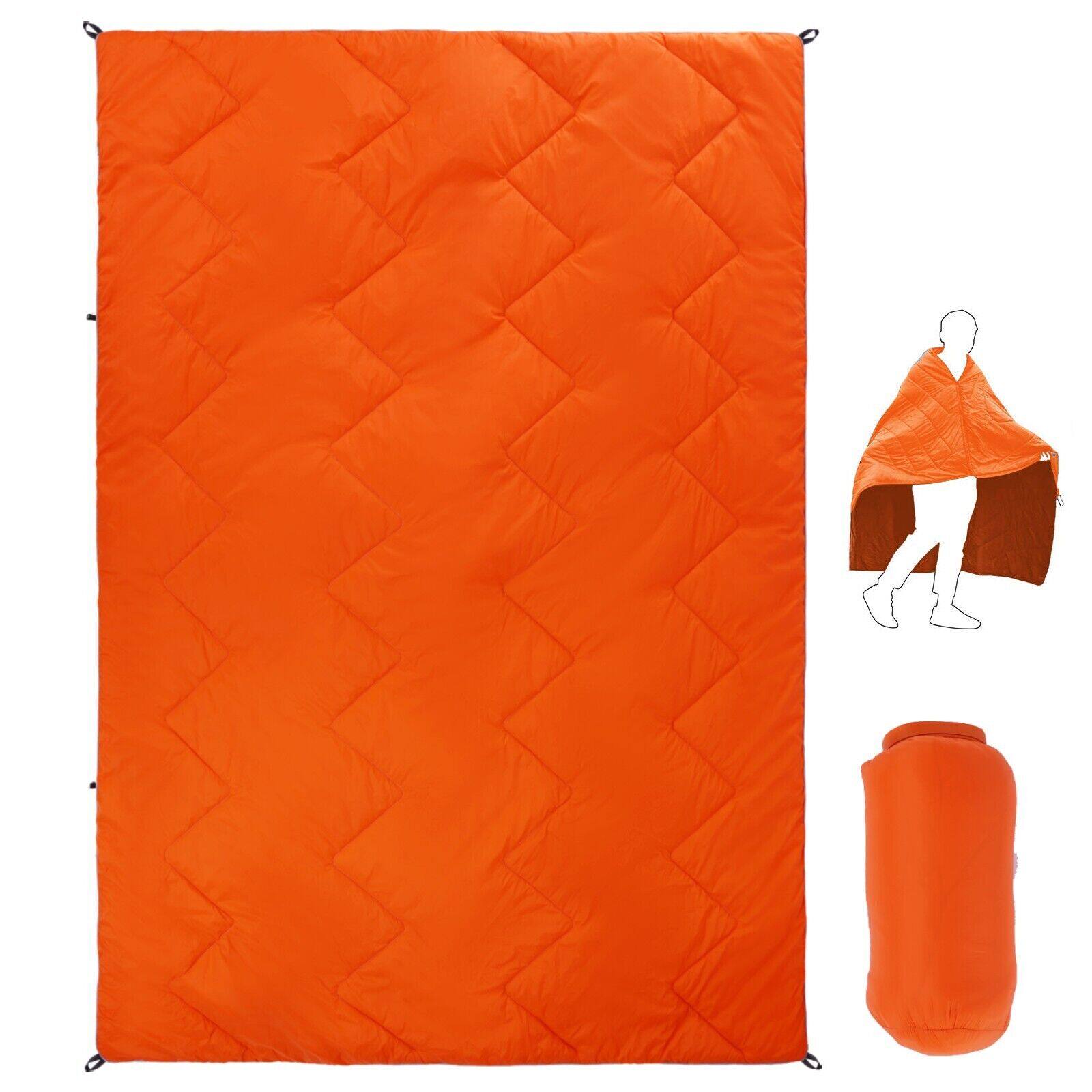 Alt View 2. VIVZONE - Outdoor Blanket with Poncho Function - Orange.