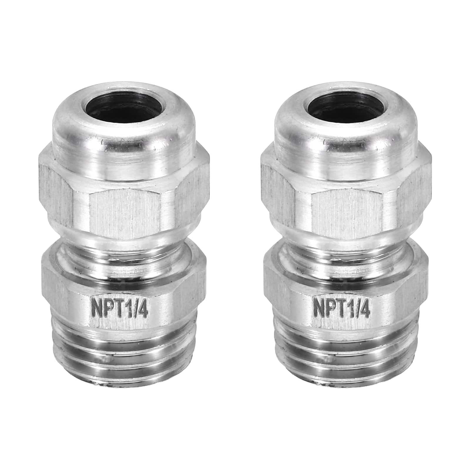 "Unique Bargains - 1/4"" NPT Cable Gland, IP68 Waterproof Strain Relief, 304 Stainless Steel, for 3-6.5mm Wire, 2pcs - Silver" price history on PriceWatchPro