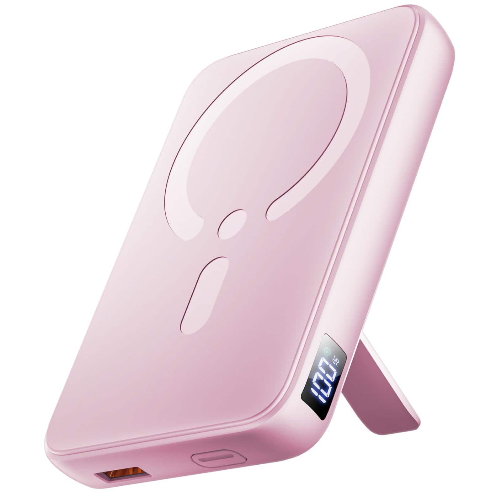 Trigiz - Magnetic Power Bank, 12,000mAh Portable Charger with 20W USB-C Fast Charging for iPhone 13-17 Series - Pink