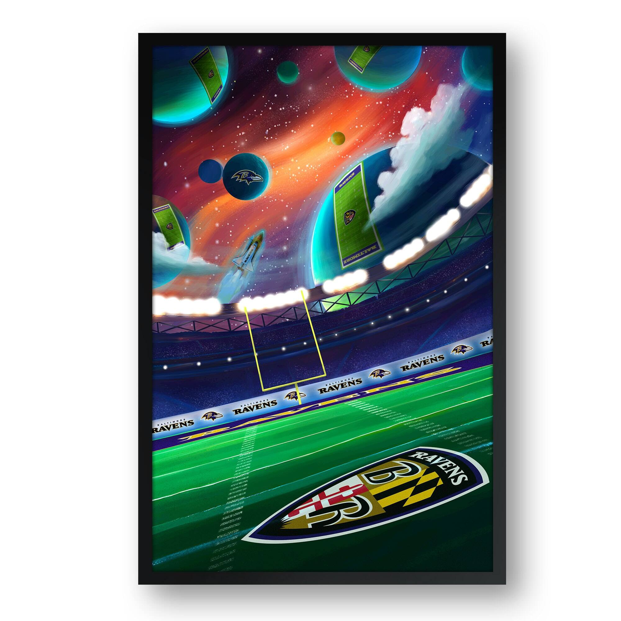 Baltimore Ravens Galaxy Print Framed Art