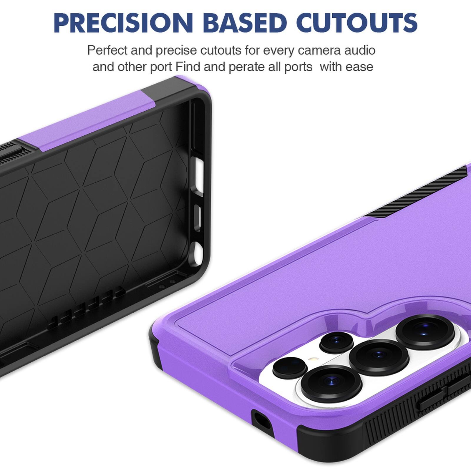 PRECISION BASED CUTOUTS  
Perfect and precise cutouts for every camera, audio, and other port. Find and operate all ports with ease.