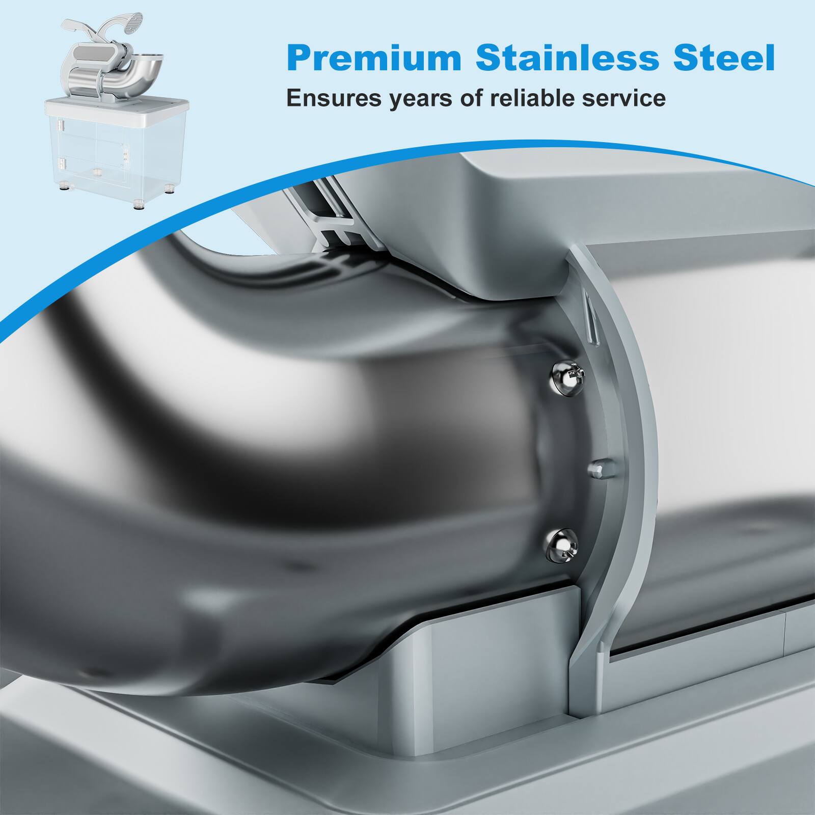Premium Stainless Steel
Ensures years of reliable service