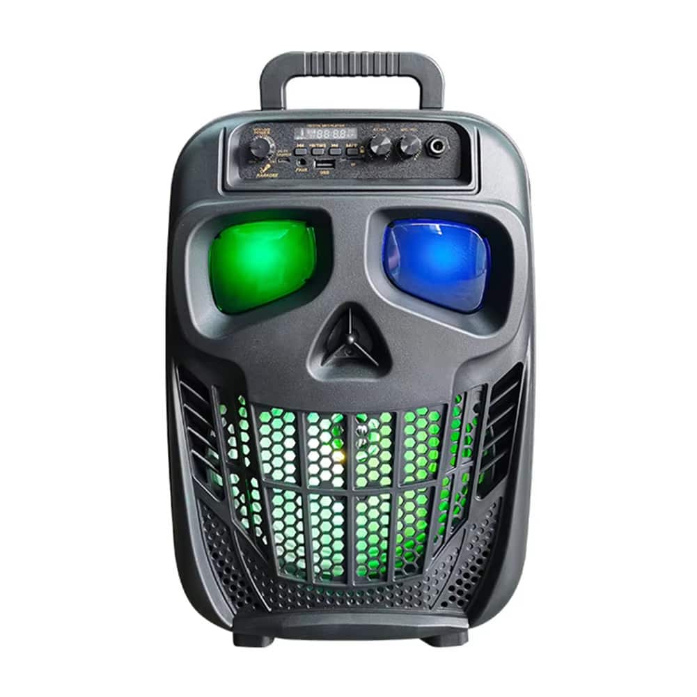 Luckbyte - Wireless Portable Bluetooth Speaker with Mic & LED Lights for Home Party Karaoke