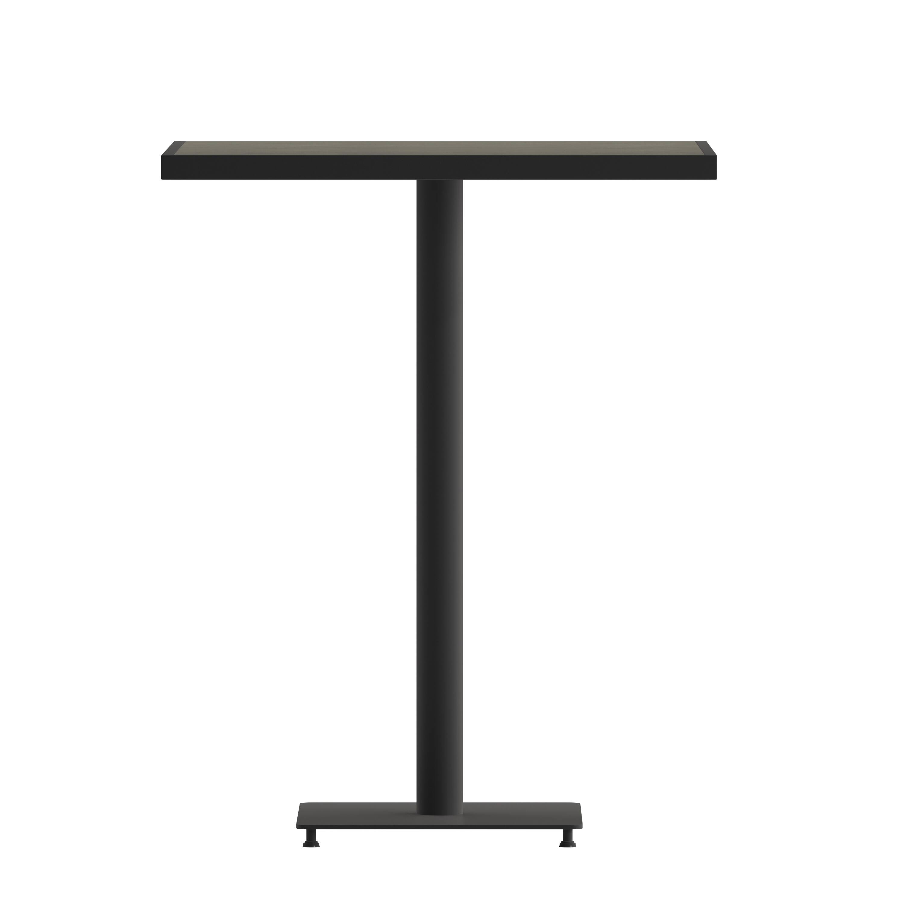 Alt View 7. Emma + Oliver - Livia Outdoor Bar Height Table with Faux Teak Poly Slats - Gray Wash.