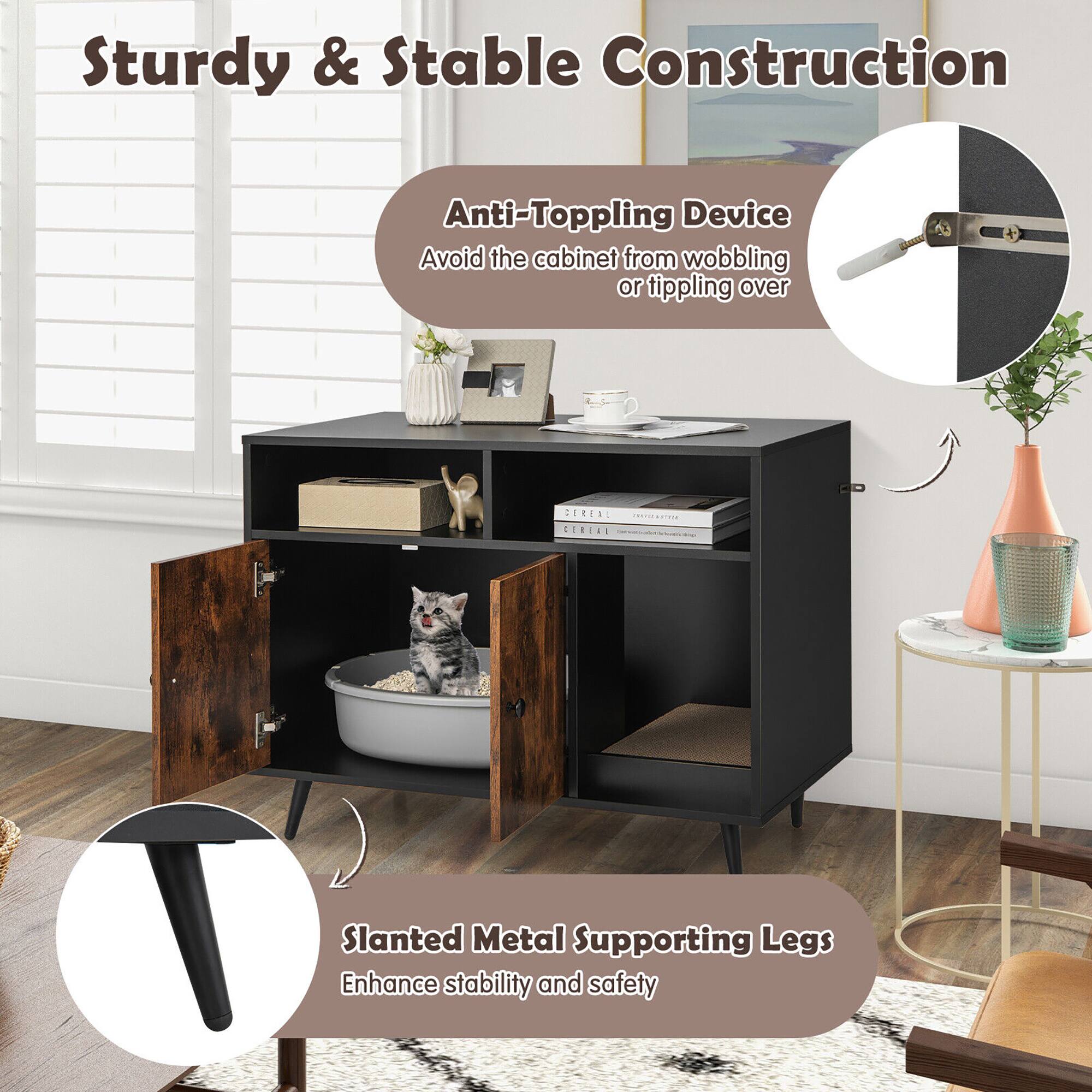 Sturdy & Stable Construction

Anti-Topping Device
Avoid the cabinet from wobbling or tipping over

Slanted Metal Supporting Legs
Enhance stability and safety