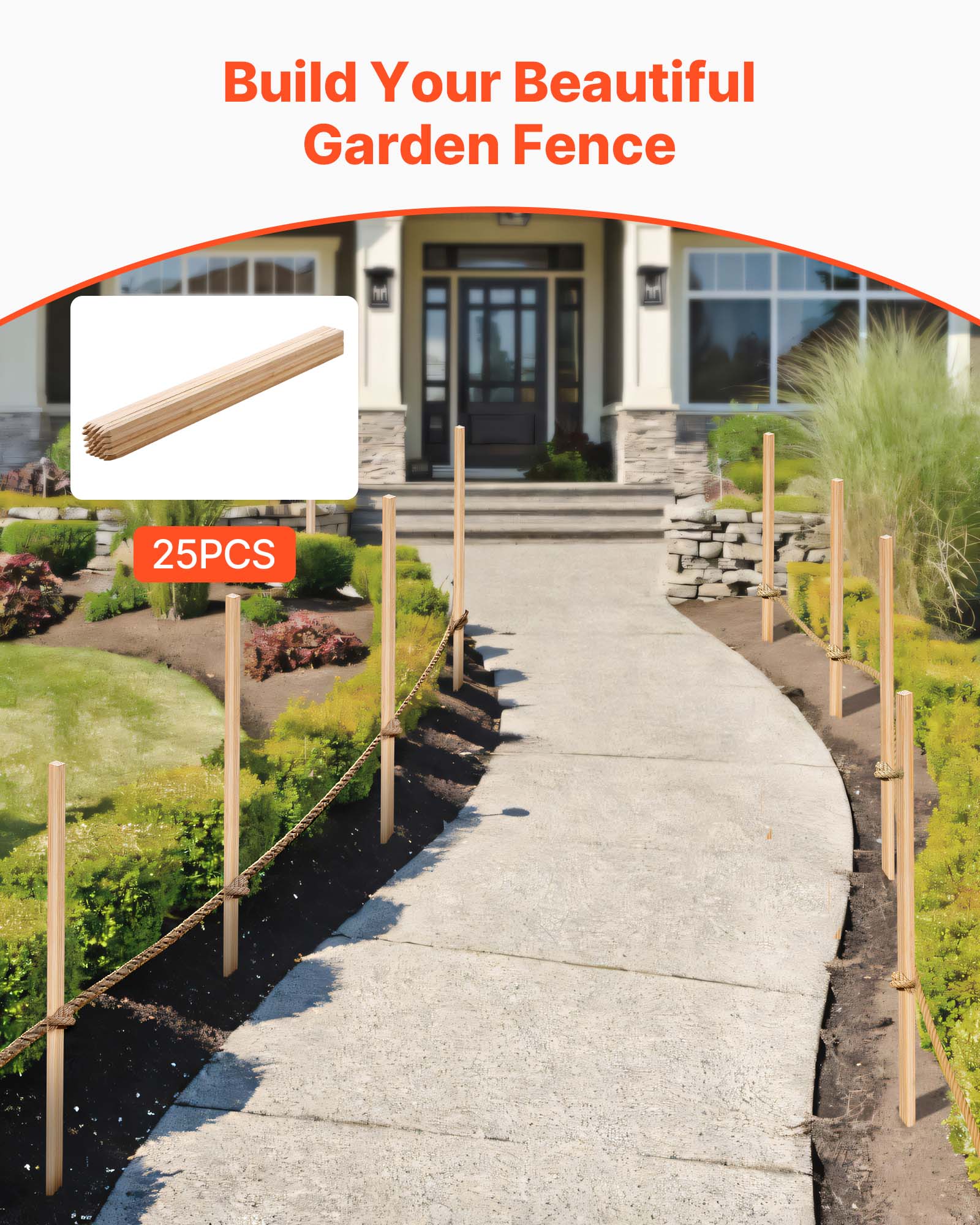 Build Your Beautiful Garden Fence  
25PCS