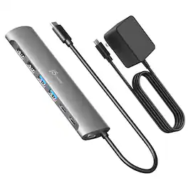 j5create - USB-C 7-Port Hub 5A2C with DC Power Adapter - Space Gray