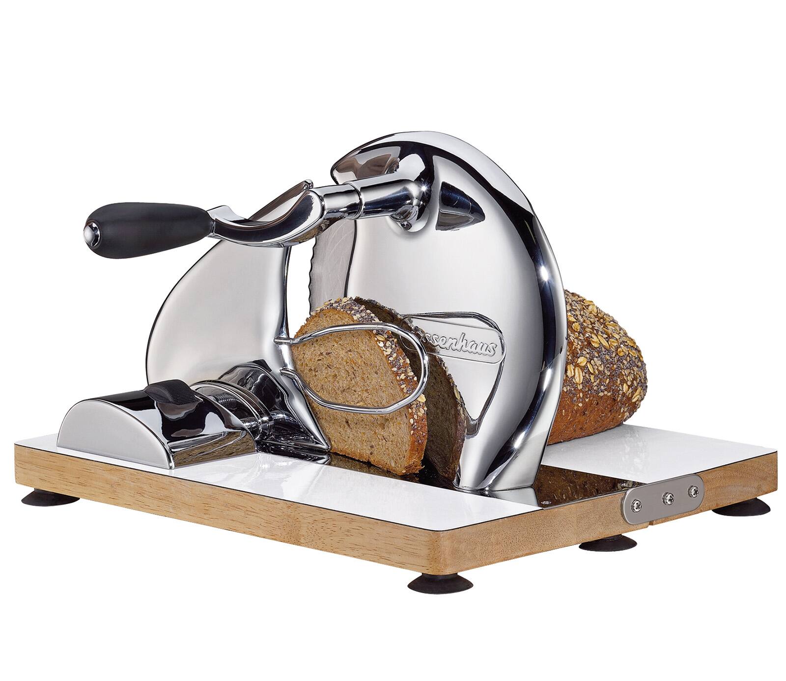 Alt View 3. Zassenhaus - Vintage Bread Slicer, Hand Crank Home Bread Slicer - Chrome.