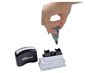 Alt View 2. Offistamp - Offistamp Copy Rectangle Pre-Inked Stamp, Blue Ink, 1.63" x 0.38" (034501) - Blue.