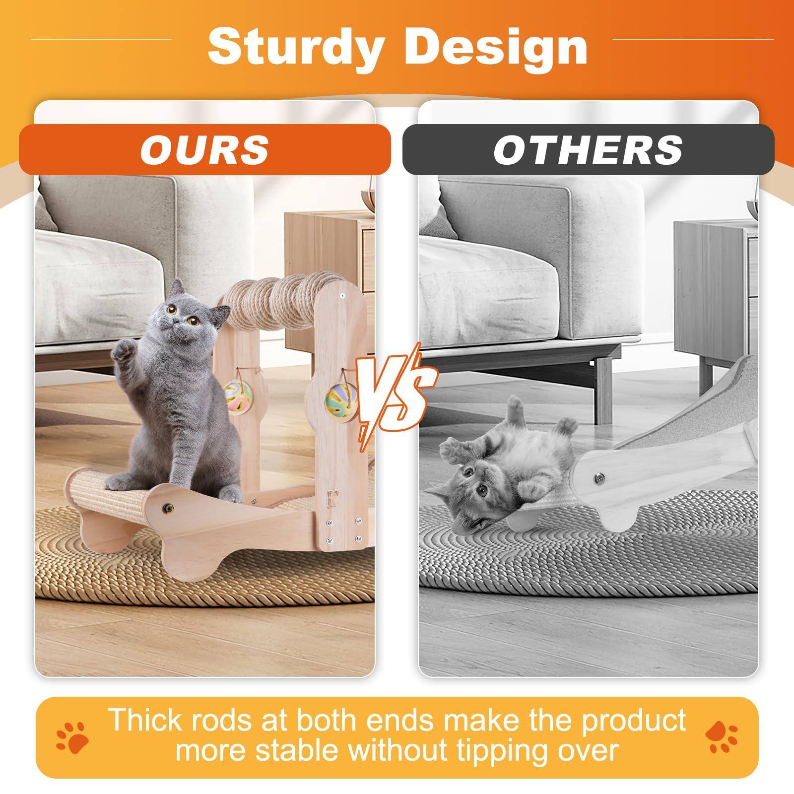 Sturdy Design

OURS vs OTHERS

Thick rods at both ends make the product more stable without tipping over