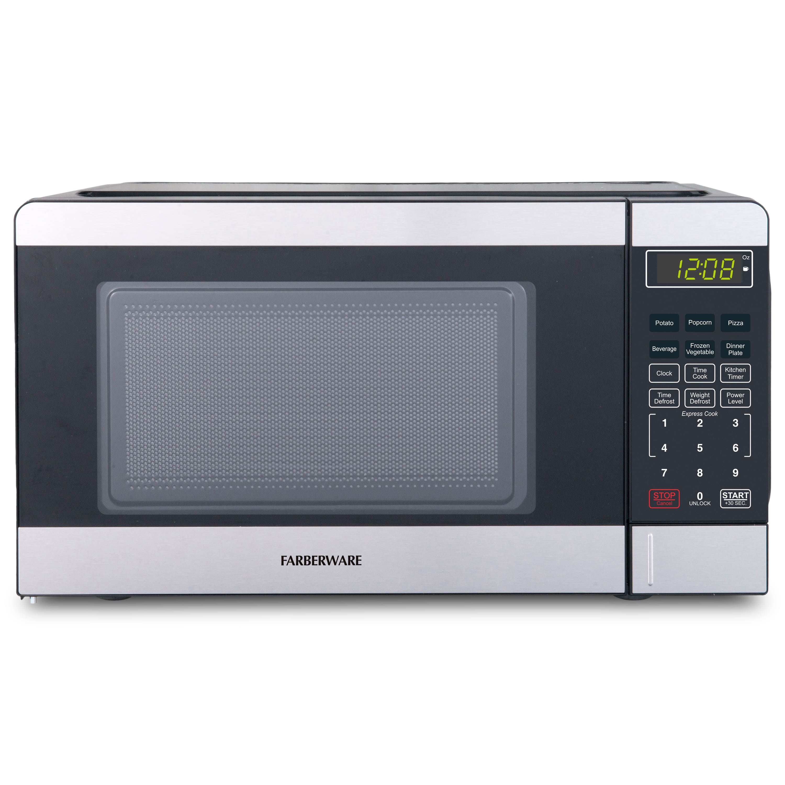 Farberware - Countertop Microwave Oven, 0.7 Cu. Ft., 700W - Stainless Steel