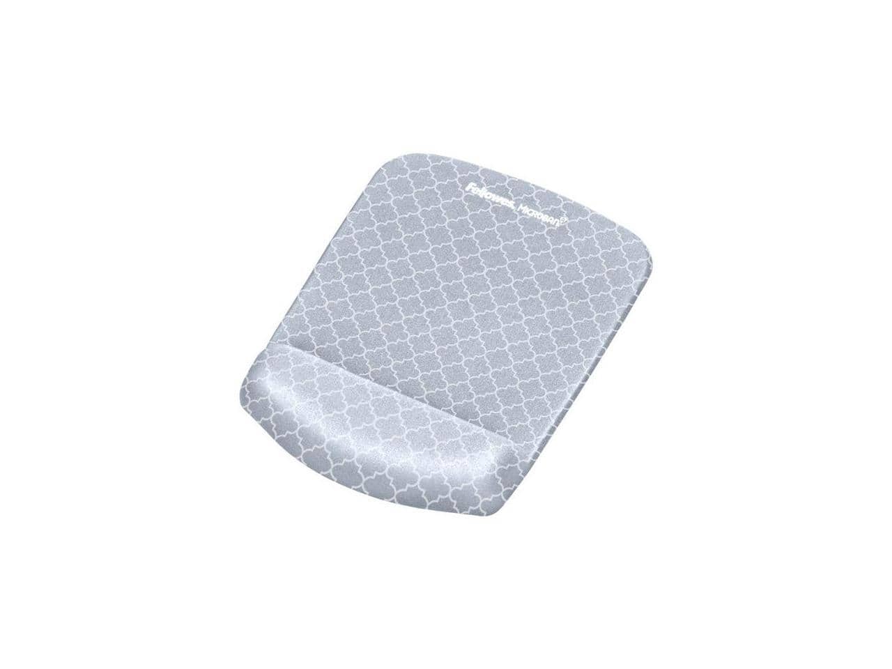 Fellowes - 9549701 PlushTouch Mouse Pad Wrist Rest with Microban - Lattice - Gray