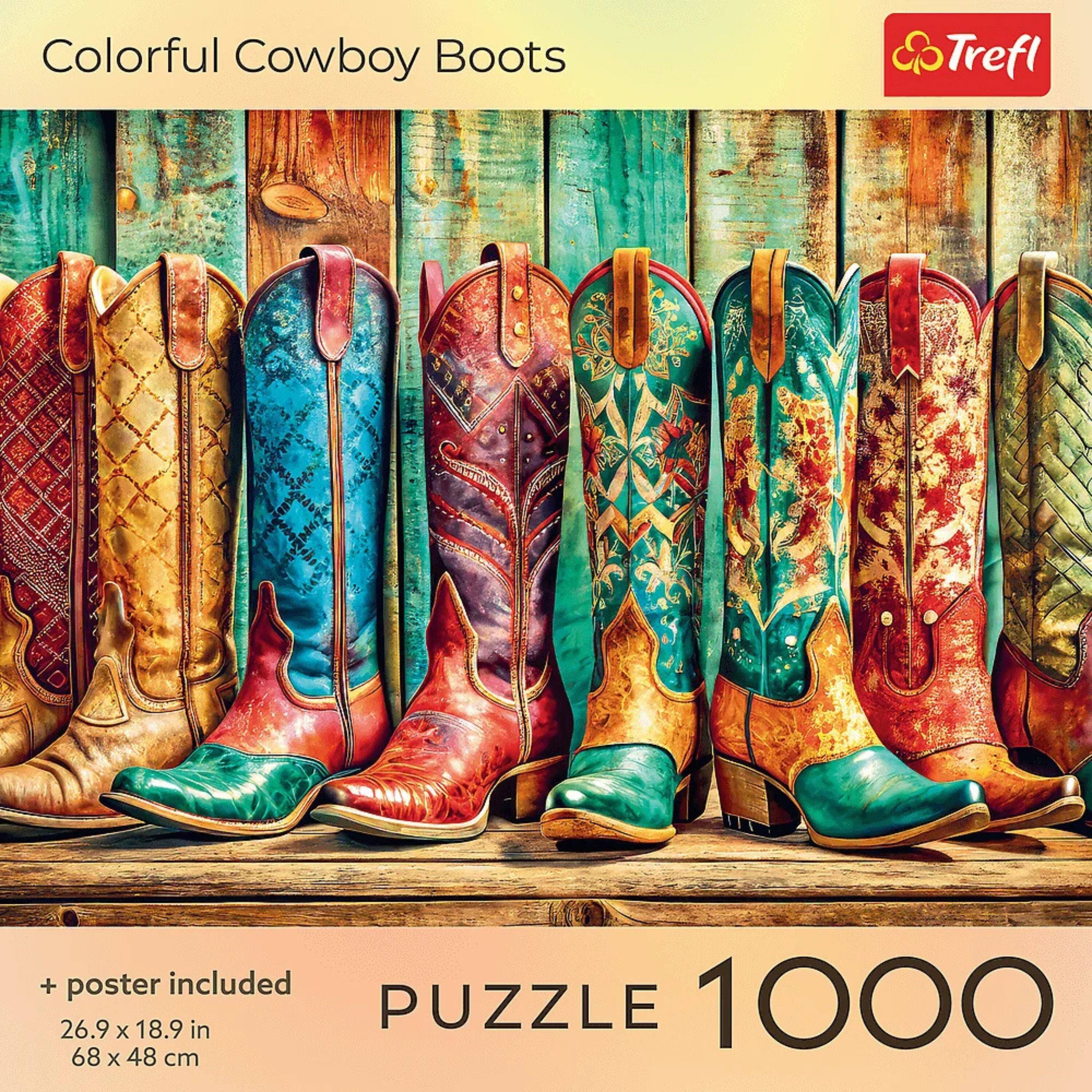 Colorful Cowboy Boots

+ poster included

26.9 x 18.9 in  
68 x 48 cm

PUZZLE 1000

Trefl