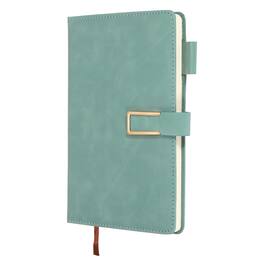 Unique Bargains - Lined Journal Notebook 8.3x5.7", A5 100 Pages 80GSM Soft PU Leather Daily Journal with Magnetic Closure - Nordic Blue