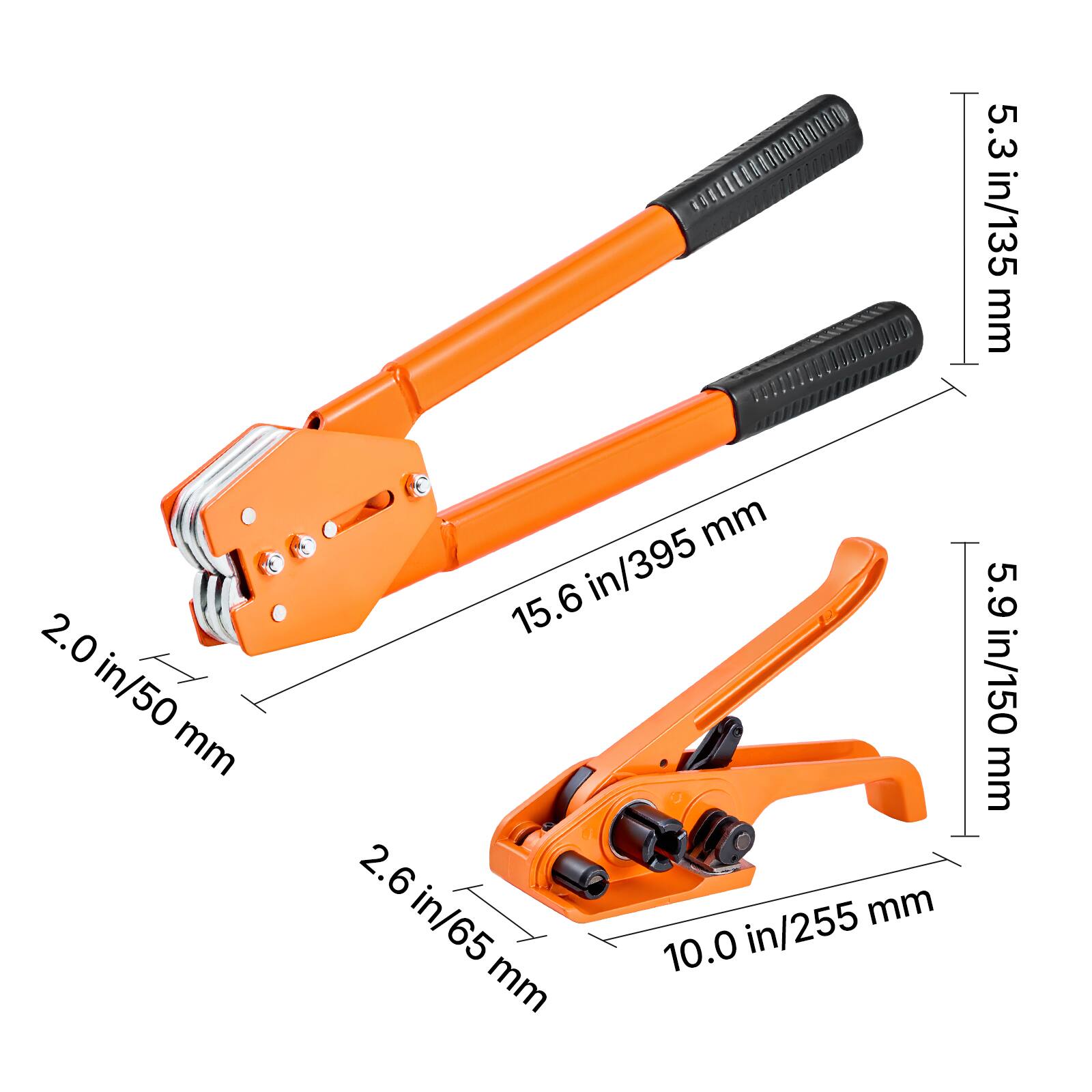 5.3 in/135 mm  
2.0 in/50 mm  
15.6 in/395 mm  
2.6 in/65 mm  
10.0 in/255 mm  
5.9 in/150 mm