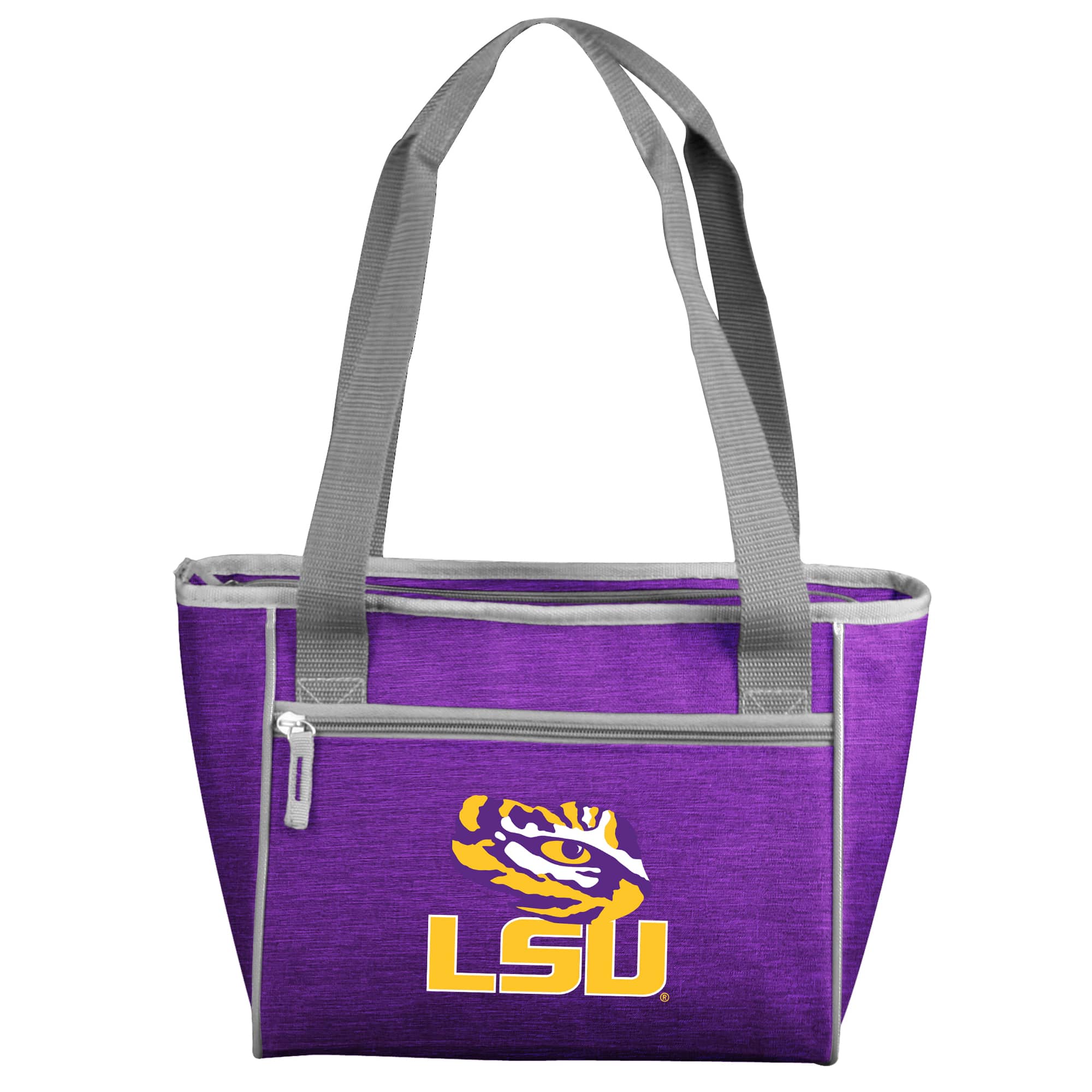 Front. Logo Brands - LSU Tigers Crosshatch 16-Can Cooler Tote - Multicolor.