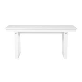 WestinTrends - Paloma 68" Outdoor HDPE Modern Rectangular Patio Dining Table With Umbrella Hole - White