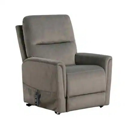 Front. Manhattan Lane - Power Lift Chair with Heat and Massage, Gray Fabric Padded, USB Port - Gray.