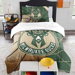 Sweet Home Collection - NBA Milwaukee Bucks Comforter & Pillow Sham Set- Twin/Twin XL - Multicolored