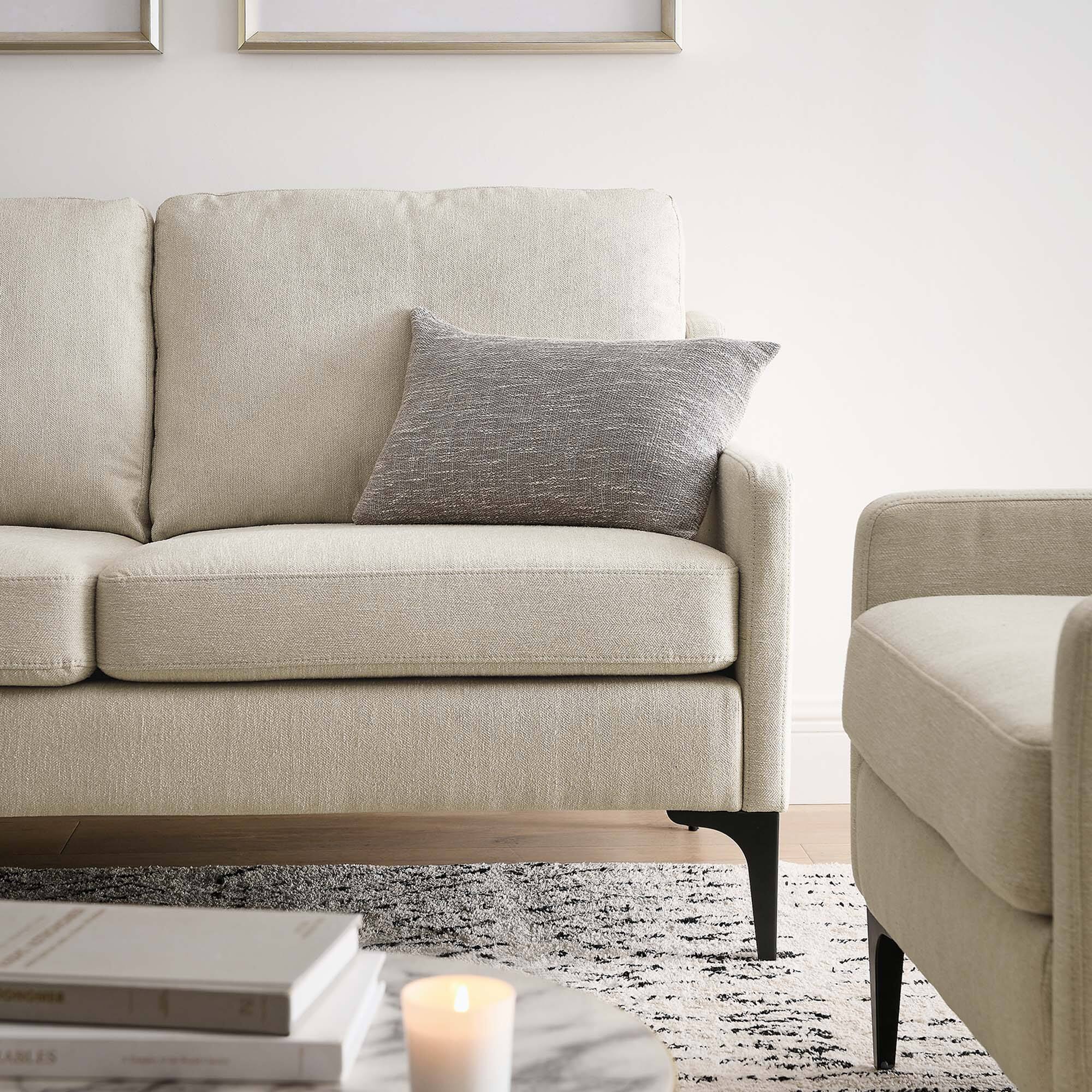 Back. Modway - Corland Upholstered Fabric Loveseat by Modway - Beige.