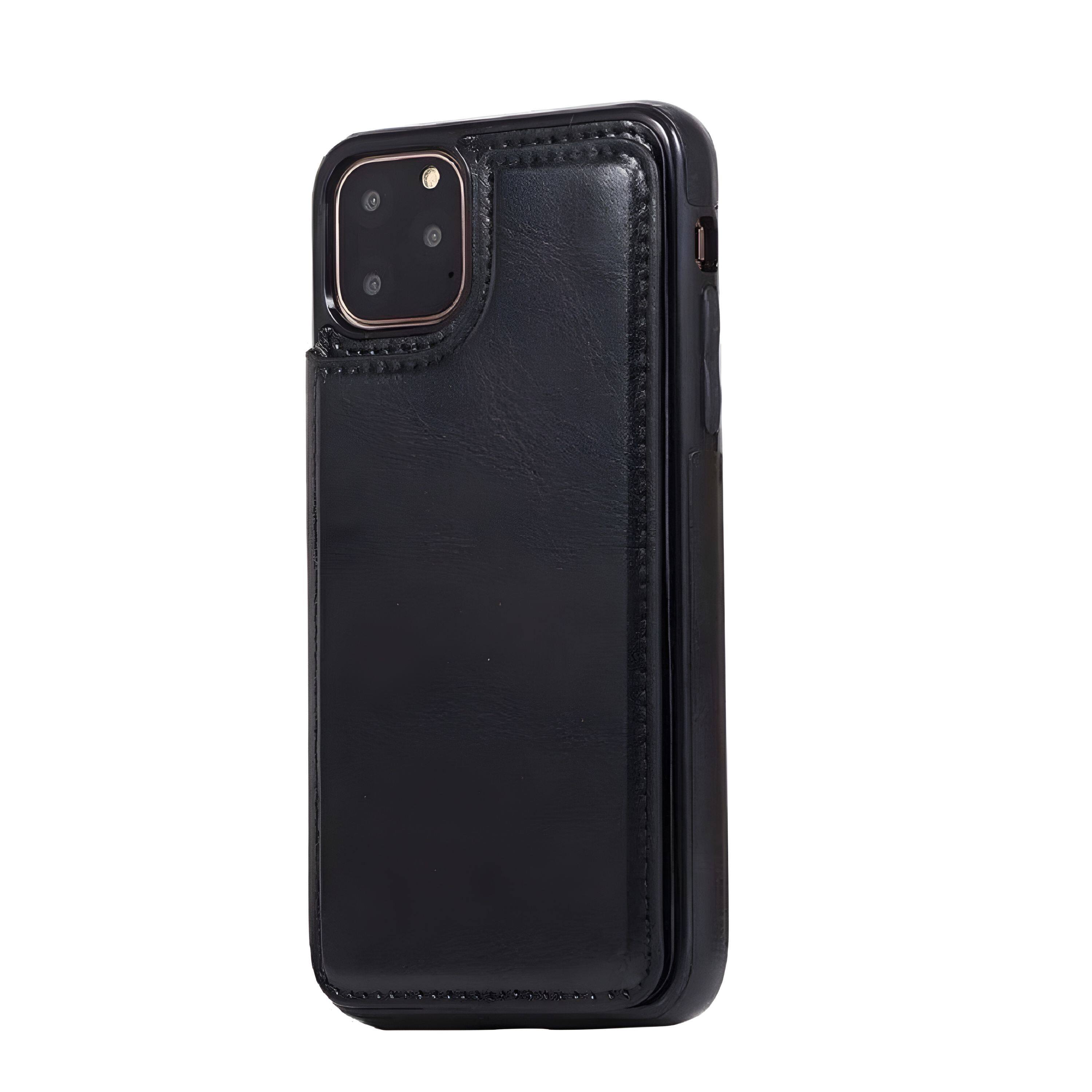 Front. Kitcheniva - Leather Cellphone Case For iPhone 11 With Magnetic Flip And Card Pocket - Black.
