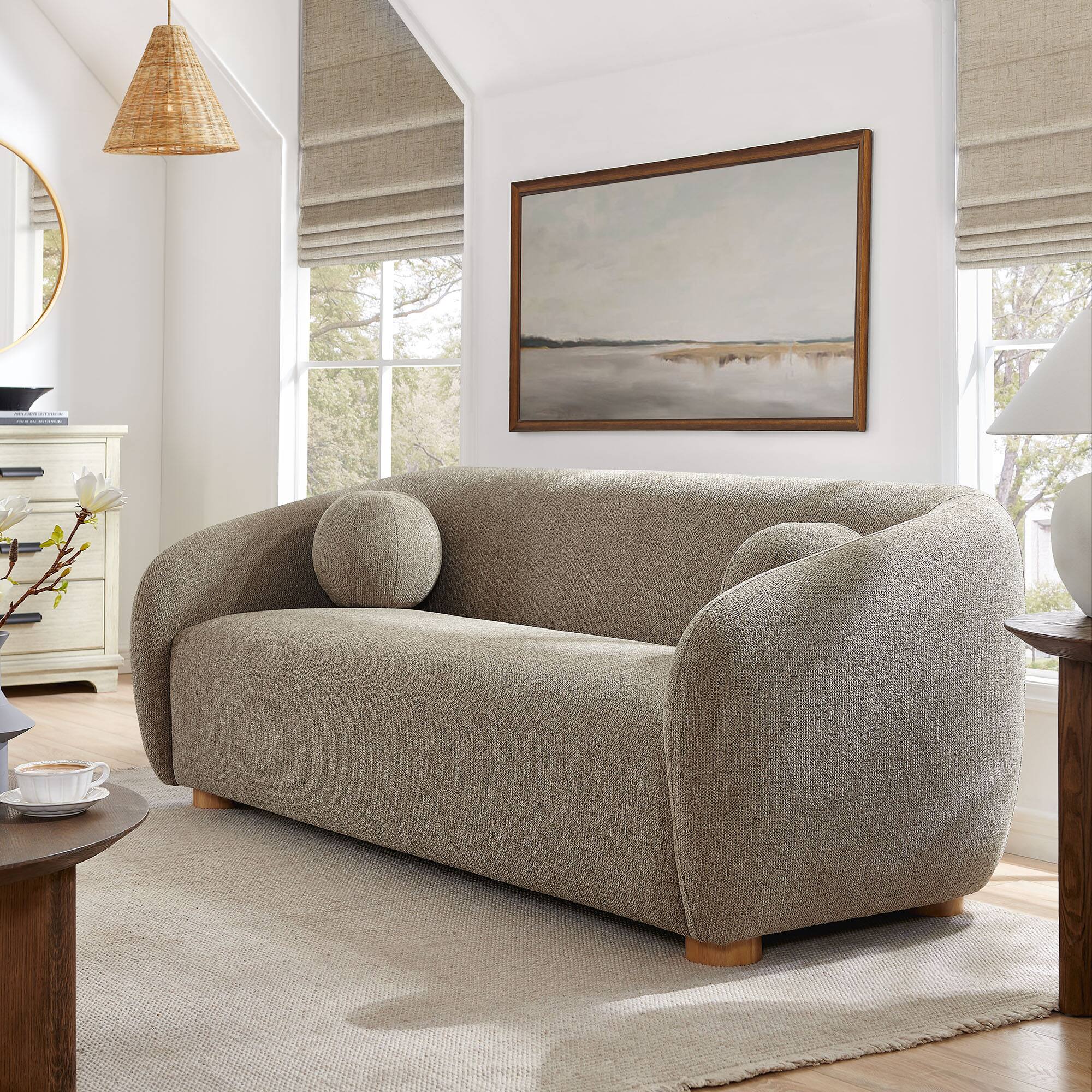 Alt View 5. Modway - Holland 85" Chenille Fabric Sofa by Modway - Brown.