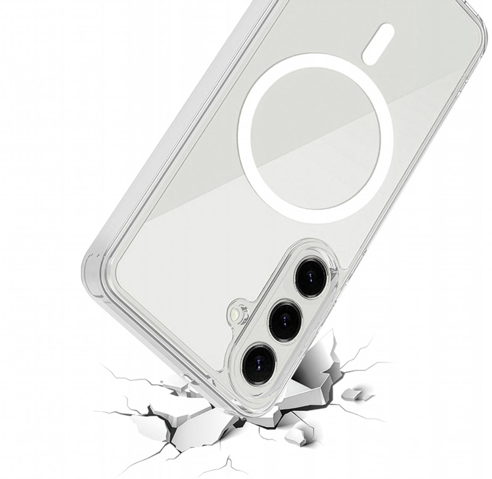 Alt View 4. Nakedcellphone - Clear Case for Samsung Galaxy S25 FE Phone - Compatible with MagSafe - Clear.