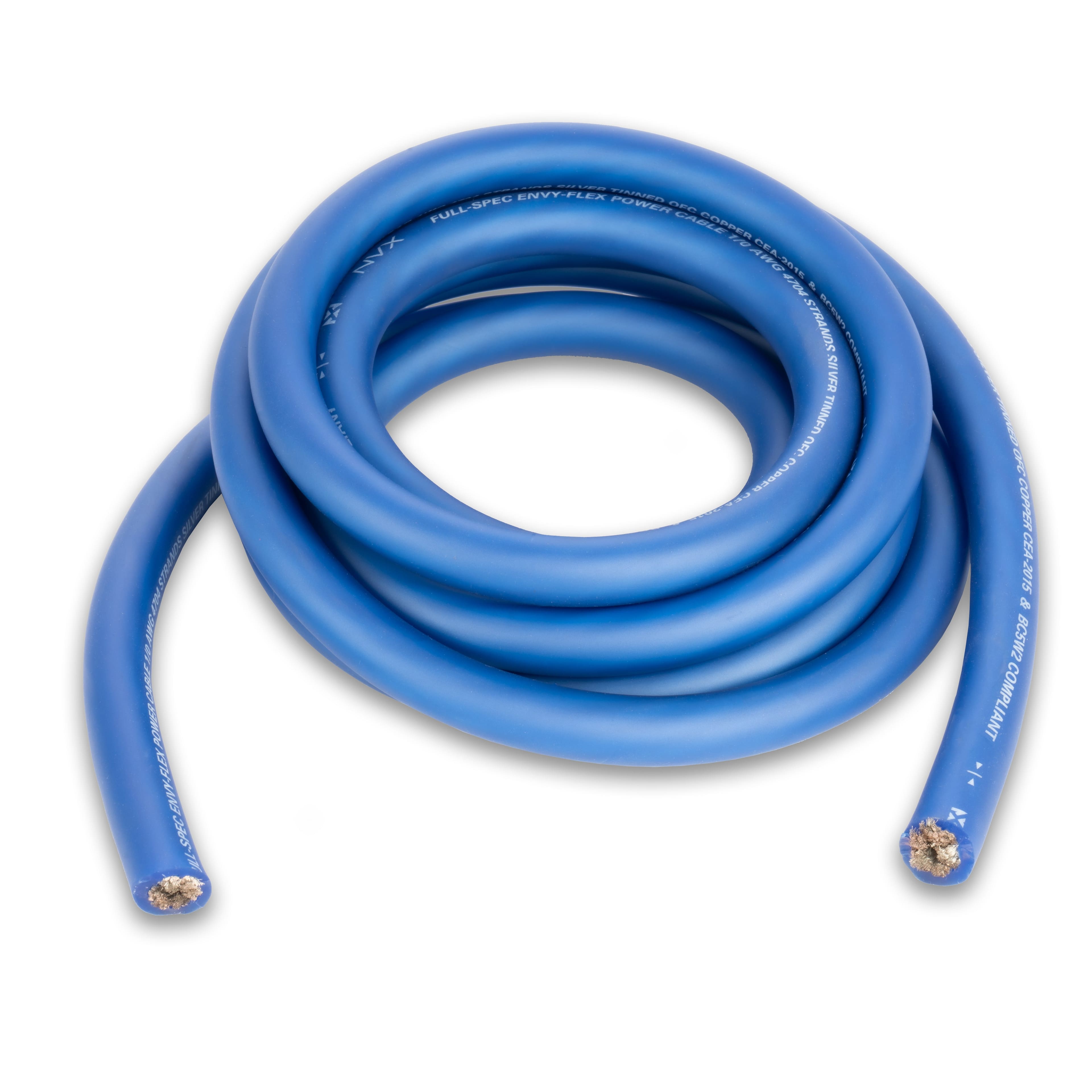 NVX - XW0BL10 10 ft. Roll of Metallic Powder Blue EnvyFlex True Spec 1/0-Gauge Power/Ground Wire Cable price history on PriceWatchPro