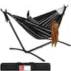 Front. Best Choice Products - Best Choice Products 2-Person Brazilian-Style Cotton Double Hammock with Stand Set w/ Carrying Bag - Onyx - Onyx.