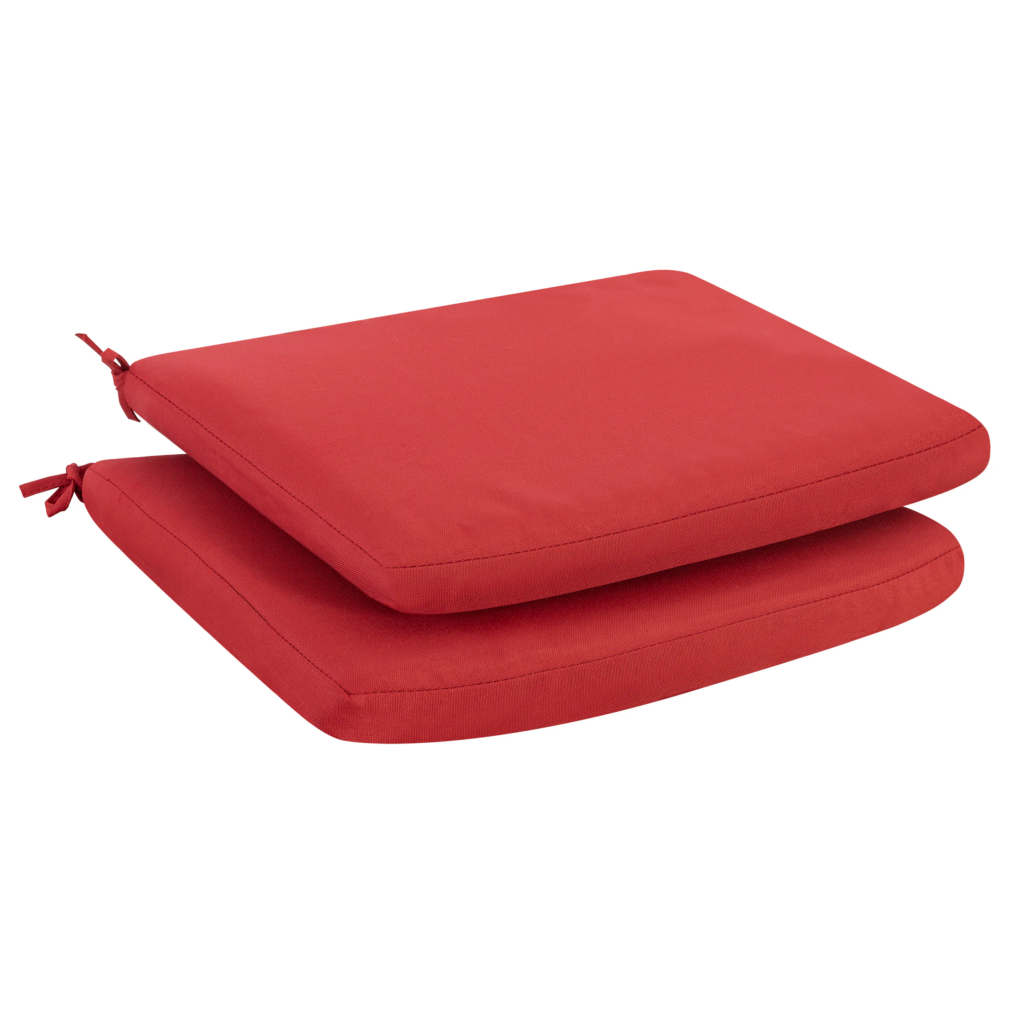 Front. Nuu Garden - Outdoor Indoor 2-Pack 18'' x 20'' Chair Replacement Seat Cushions - Red.