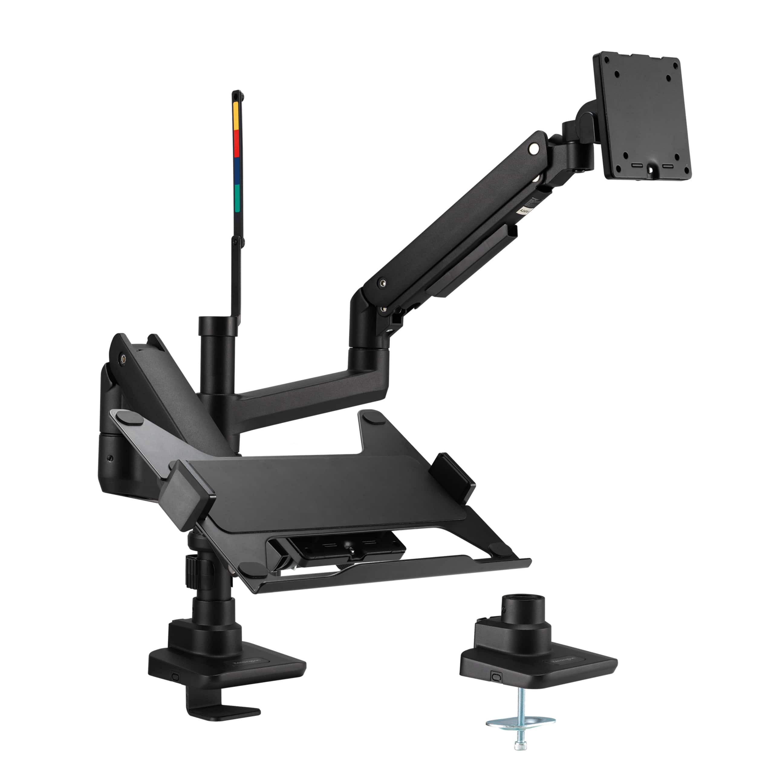 Kensington - SmartFit Heavy Duty Dual Monitor Arm with Laptop Tray, Adjustable Desk Mount for 2 Monitors & Laptop - Black