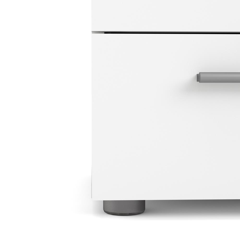 Alt View 2. FurniFact - Modern White 2 Drawer Nightstand - Stylish Bedroom Nightstand with Drawers - White.