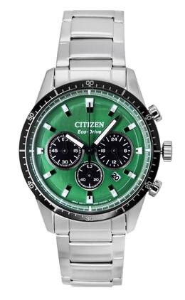 Citizen - Eco-Drive Chronograph Stainless Steel Dial CA4624-56X 100M Men's Watch - Green