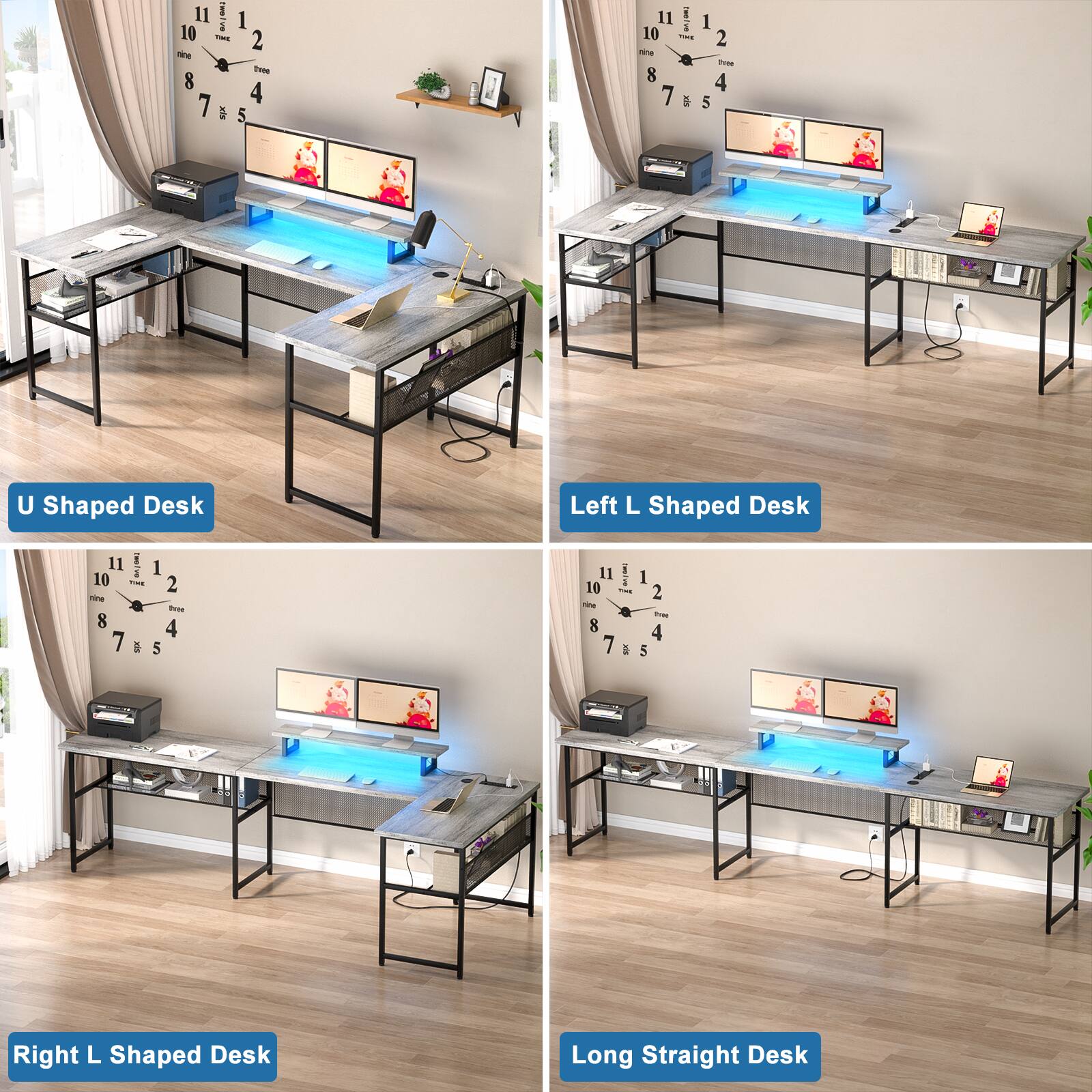 U Shaped Desk  
Left L Shaped Desk  
Right L Shaped Desk  
Long Straight Desk