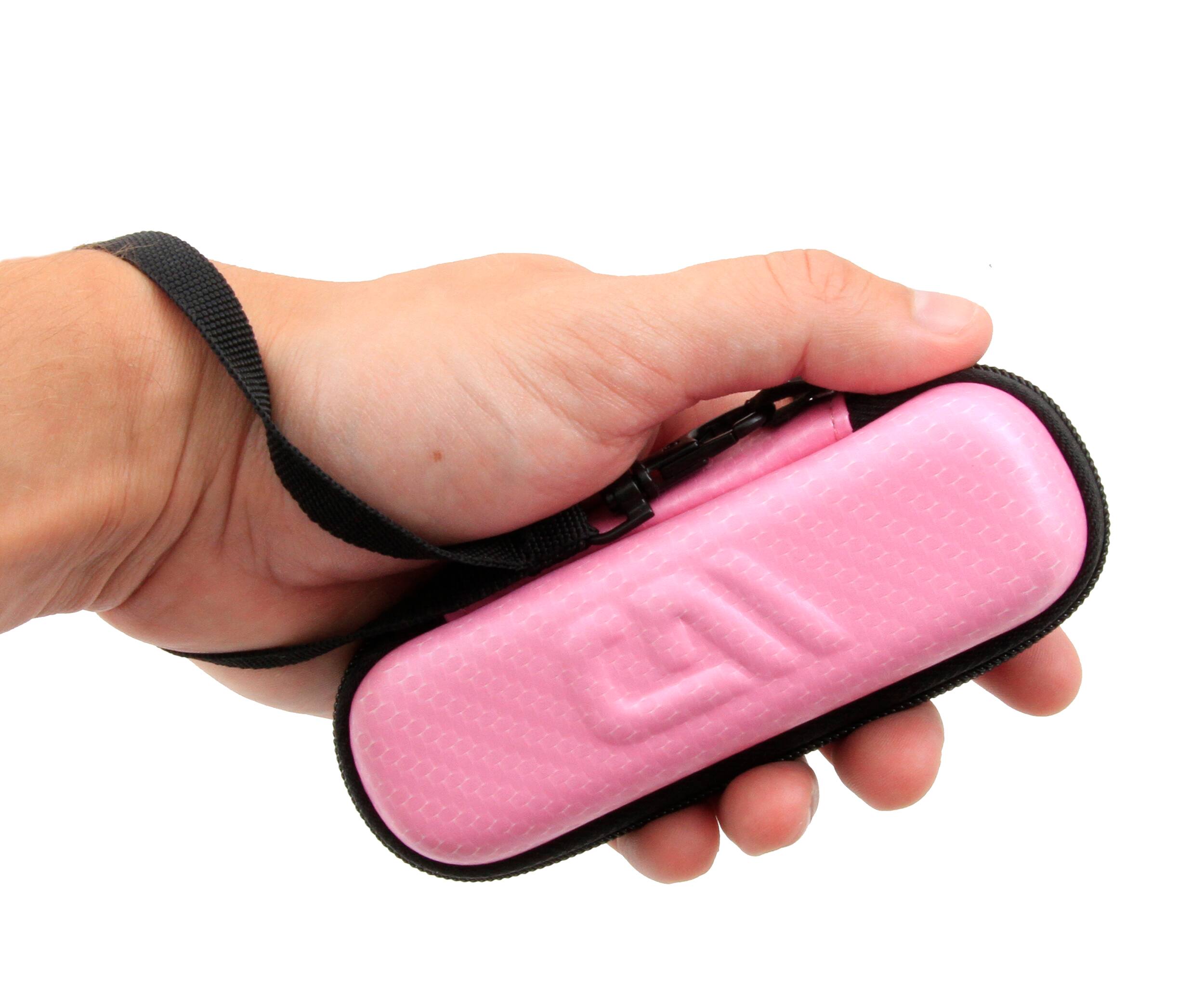 Alt View 3. CASEMATIX - Carrying Case Fits FiiO SNOWSKY Echo Nano Audio Player - Portable Pink EVA Travel Case for Digital Music Player.